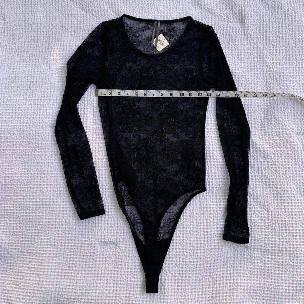 NWT Anthropologie Lace Bodysuit Black The Harlowe